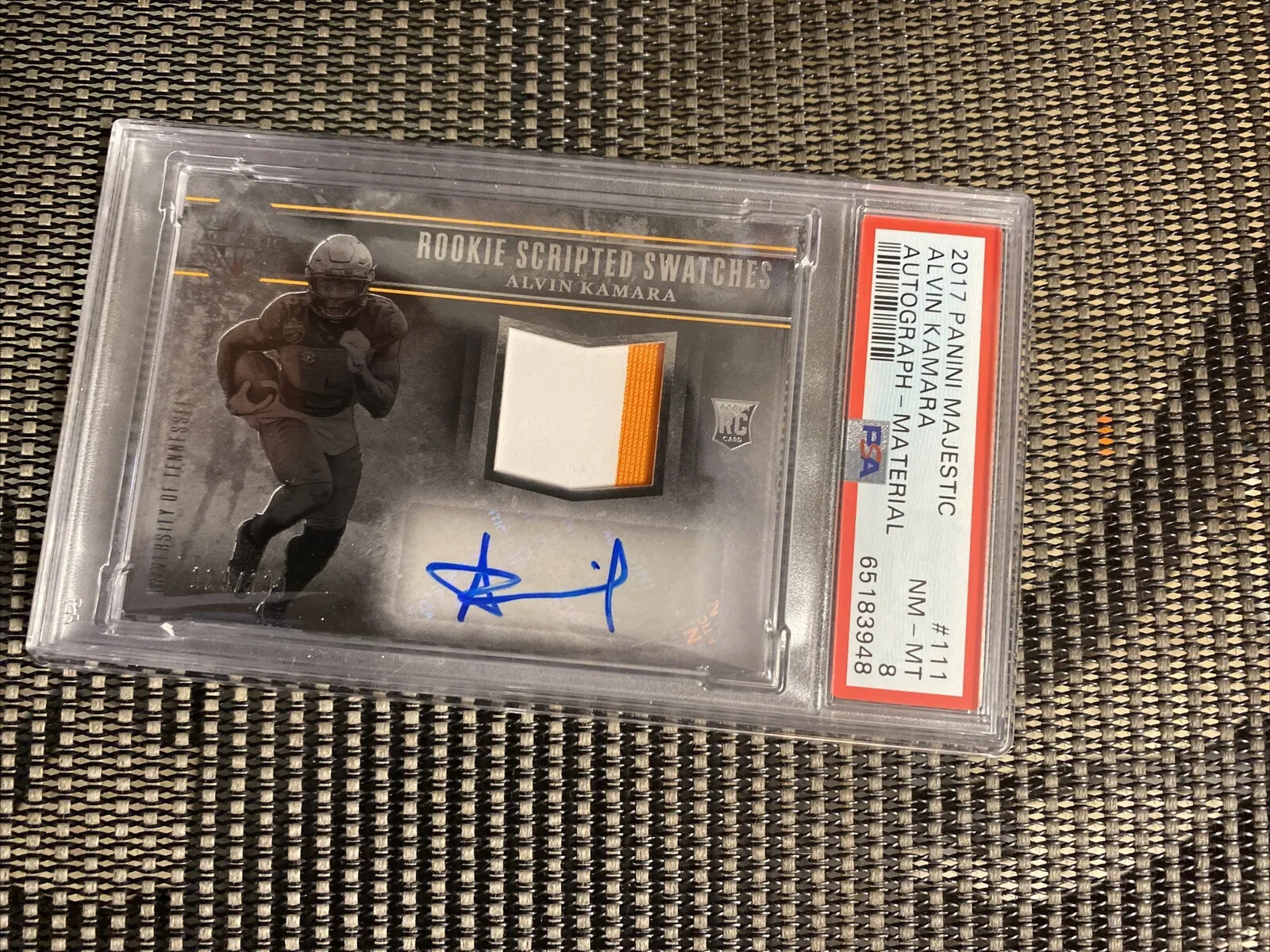 Alvin Kamara Panini Majestic #111 Autograph-Material
