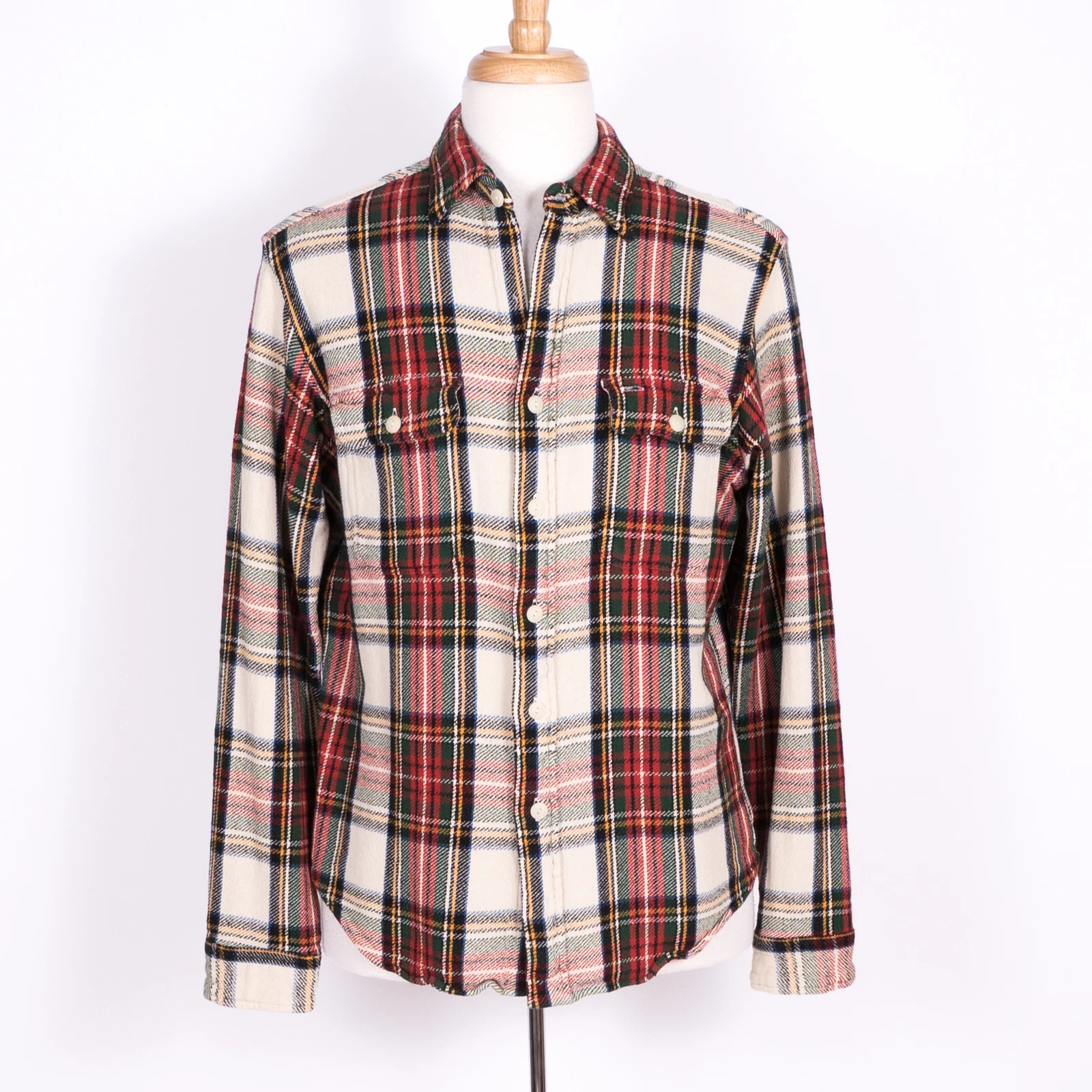 Polo Ralph Lauren Red Plaid Button Up Collared Flannel Cotton Shirt - SZ L