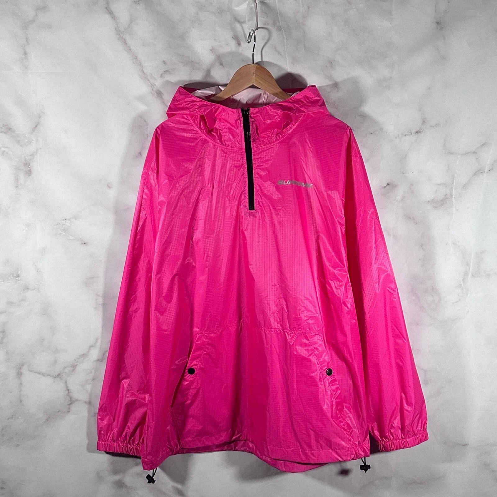Taille XL   Pull et sac Ripstop rose emballable Supreme F/W17