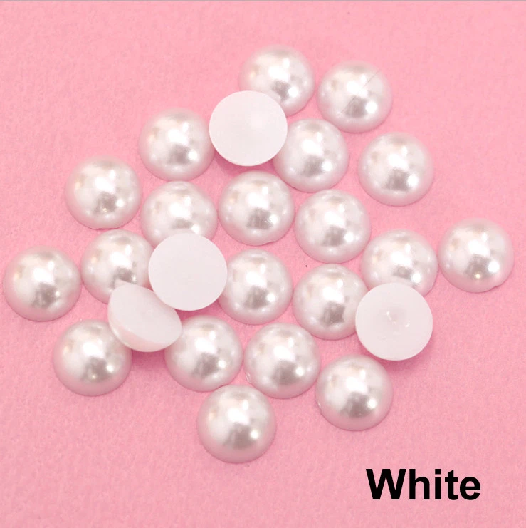 Red-Half Pearls-Flat Back Half Round Pearls-Bead  pearls-2mm-3mm-4mm-5mm-6mm-7mm-8mm-9mm-10mm-Non Hotfix