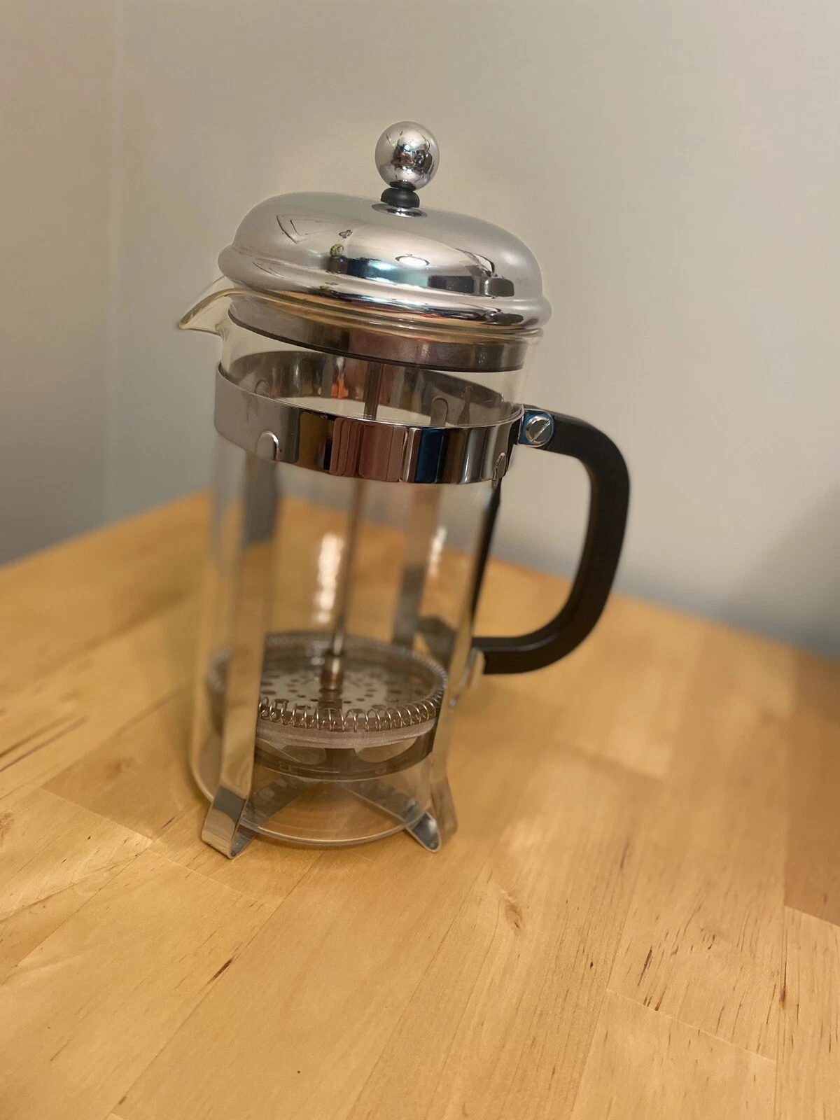 Sterling Pro French Cup Press Unique Double Screens Chrome Plated Used 8 Cup