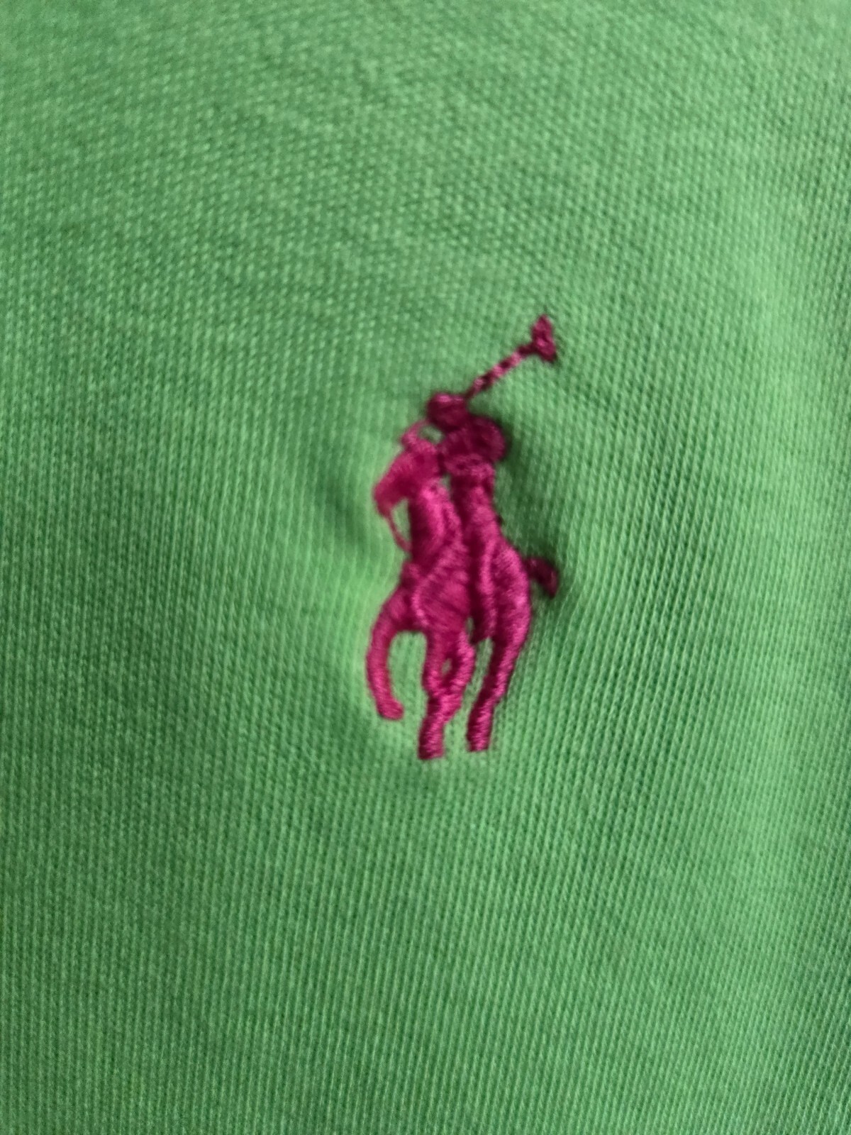 Polo Ralph Lauren uomo XXL verde manica corta polo golf rosa pony