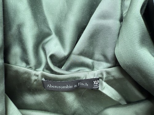 Maxi abito Abercrombie & Fitch A&F verde raso floreale XL P nuovo - Foto 8 di 13