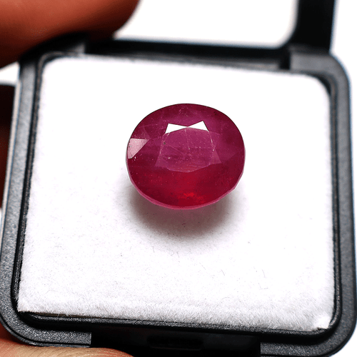 Certified 10.83 Cts Mozambique Natural Ruby High Grade Oval Faceted Cut Gemstone - Picture 3 of 12