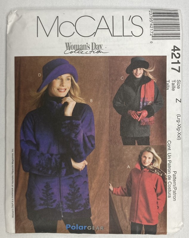 McCall’s Misses'/Miss Petite unlined jackets & hat, 3 sizes, Size Z , #4217