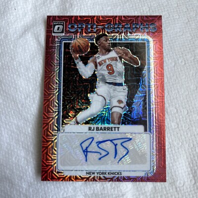 RJ Barrett 2022-23 Optic Choice Opti-Graphs Auto Red Mojo SP No. OG-RJB - KNICKS