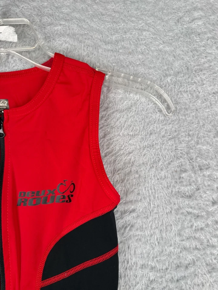 Traje Deux Roues Piel Juvenil 12 Rojo Negro Triatlong Tri Tri Tri Traje-1 Niños Ciclismo Foto 2 de 4