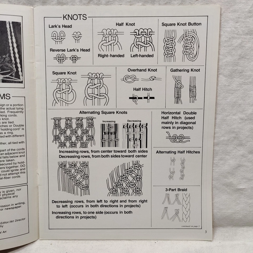 Rare Vtg 1979 MACRAME WALL DECORATING 13 Designs - Craft Publications Book 7314 - Image 3 of 4