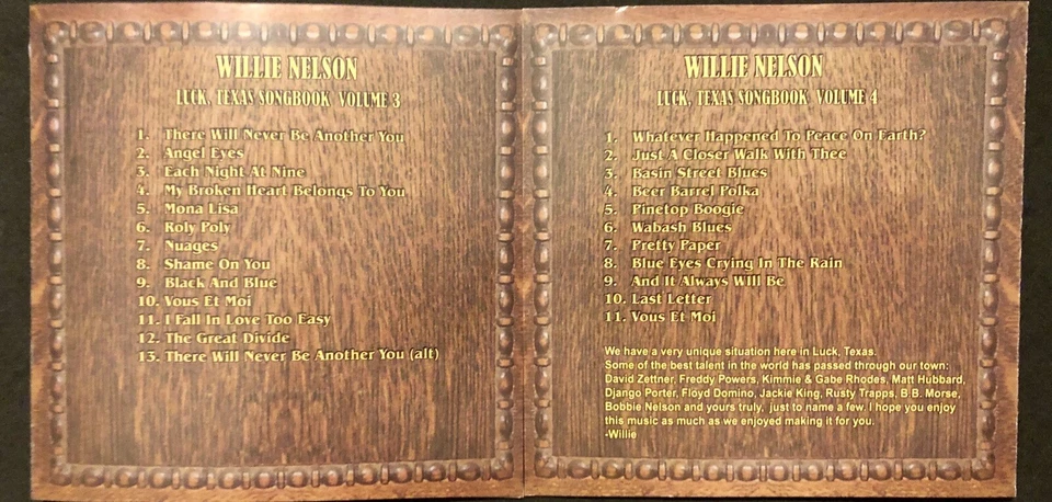 WILLIE NELSON - Luck Texas Songbook -Volume 1-4 LIMITED EDITION 4 CD’s Set Foto 4 de 4
