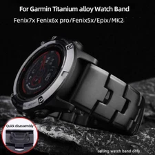 22/26mm Titanium Alloy Watchband For Garmin Fenix7X/6X Pro/5X/3HR/Forerunner/MK2
