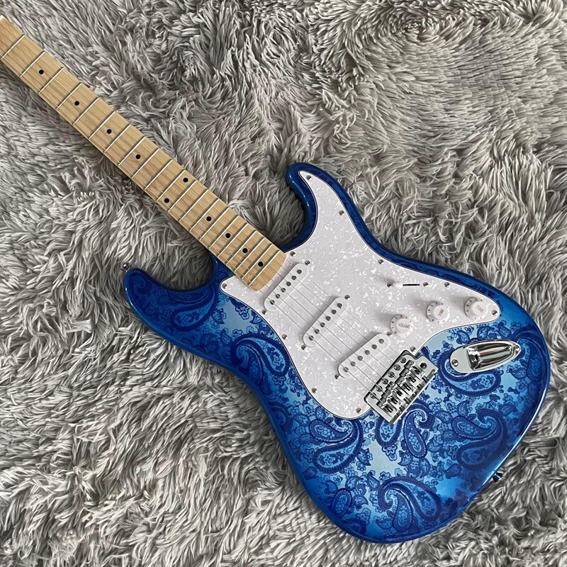 Blue ST Electric Guitar Solid Body Top Quality Strings Blue ST Electric Guitar Solid Body Top Quality Strings