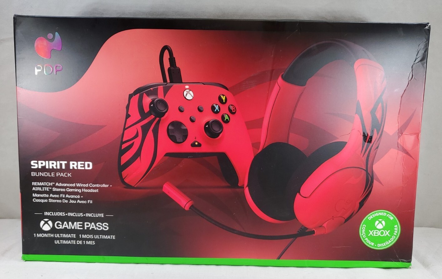 Xbox Series X|S Spirit Red AIRLITE Headset/REMATCH Controller Bundle by PDP