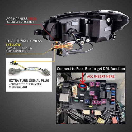 VLAND SMOKE LED Tail Lights For 2015-21 Subaru WRX & WRX STI W/Sequential Signal - Foto 6 di 12