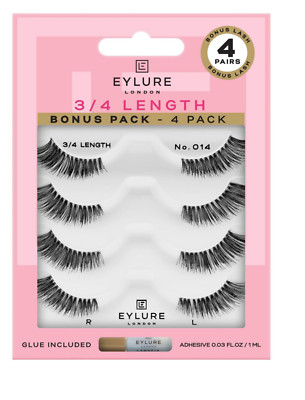 Eylure London 3/4 Length Eyelash No. 014 (New In Box) - Glue Included - 5 Wears