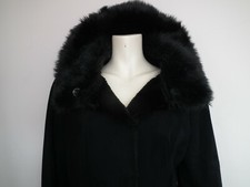 Rocha John Rocha Debenham Brown Faux Suede Fur Sheepskin Warm Belted Jacket Uk16