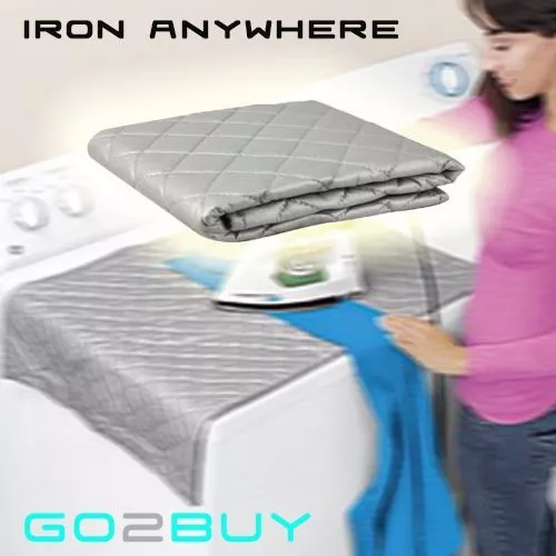 Magnetic Ironing Mat Compact Portable Iron Board Travel Dryer Washer Anywhere - Picture 2 of 3