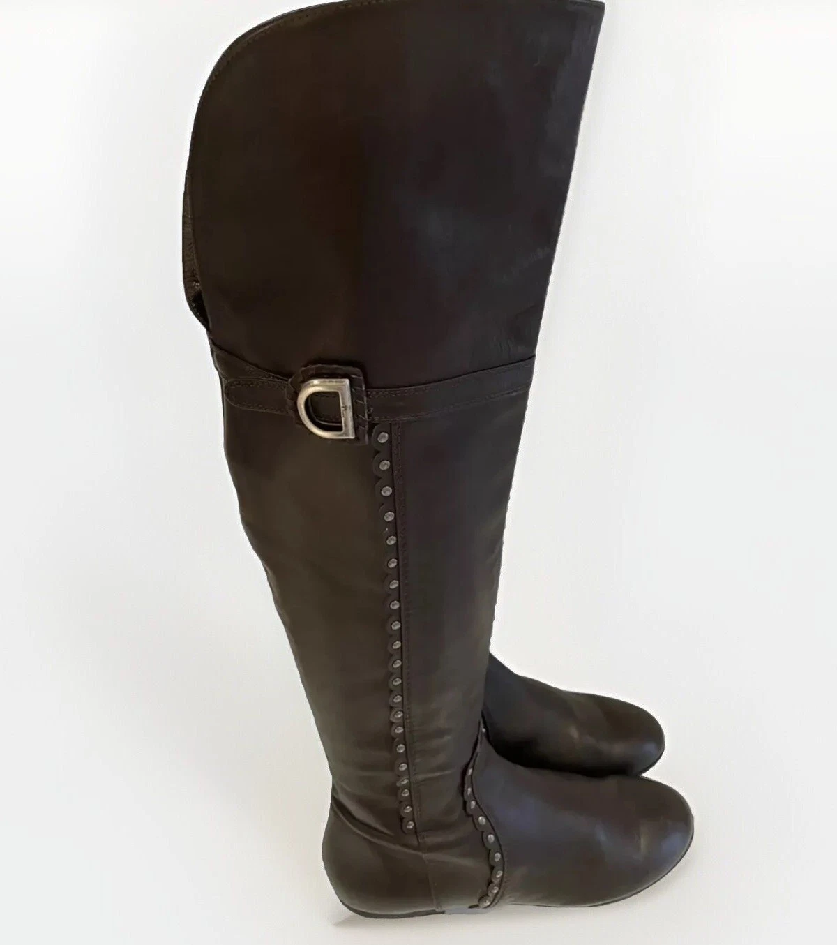 Bottes DIOR OVERKNEES pointure 36,36,5 marron rivets