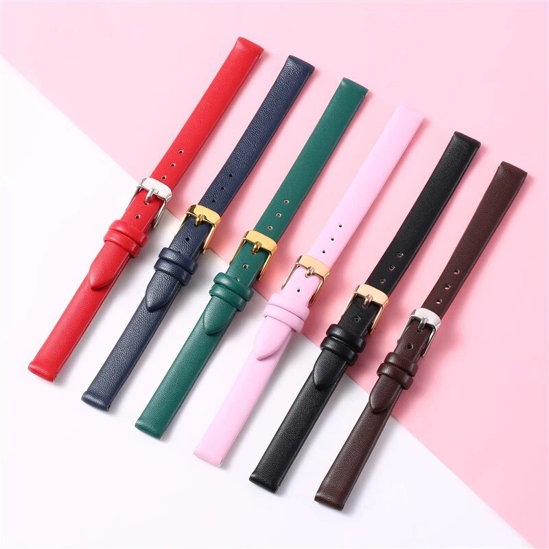 Quality Double Sided Cowhide Genuine Leather Watch Band Strap 8 10 12 14 16mm - Image 3 of 4