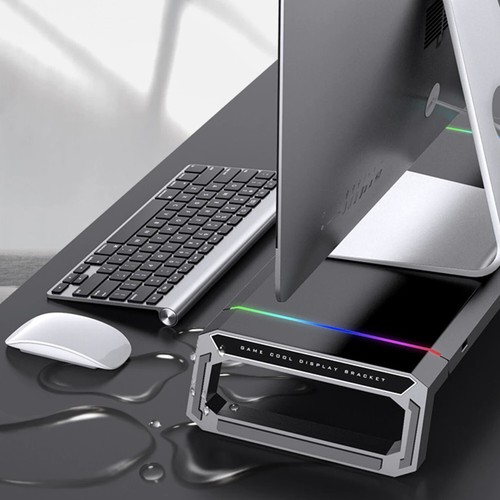 KGYMJR RGB Gaming Computer Monitor Stand with 4 USB Hubs Foldable Laptop - Picture 8 of 8