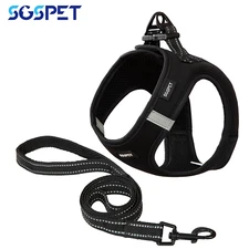 Small Pet Dog Breathable Mesh Harness & Leash Vest Collar Soft Chest Strap