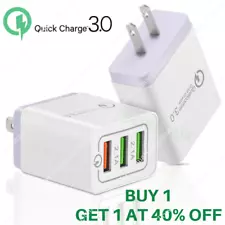 3 Ports QC 3.0 Quick Charge Wall Charger USB Adapter For iPhone iPad Samsung LG