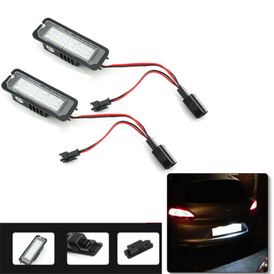 2Pcs LED Number License Plate Light For VW Golf Mk5 MK4 MK6