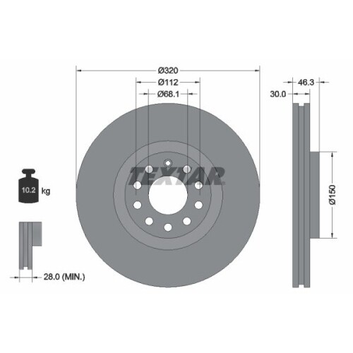 Jeu De Disques De Frein Avant Pour VW, Seat, Skoda, Audi – Réf. 1K0615301AC – EUROBRAKE – Qualité Pro