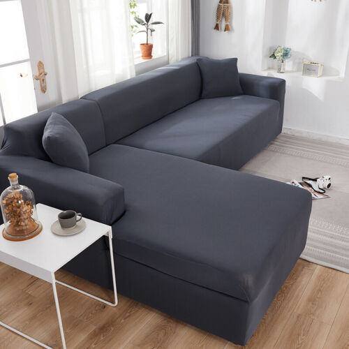 Teken Shuraba creëren Solid Corner Sofa Covers for Living Room Elastic Couch Cover Stretch  Slipcovers | eBay