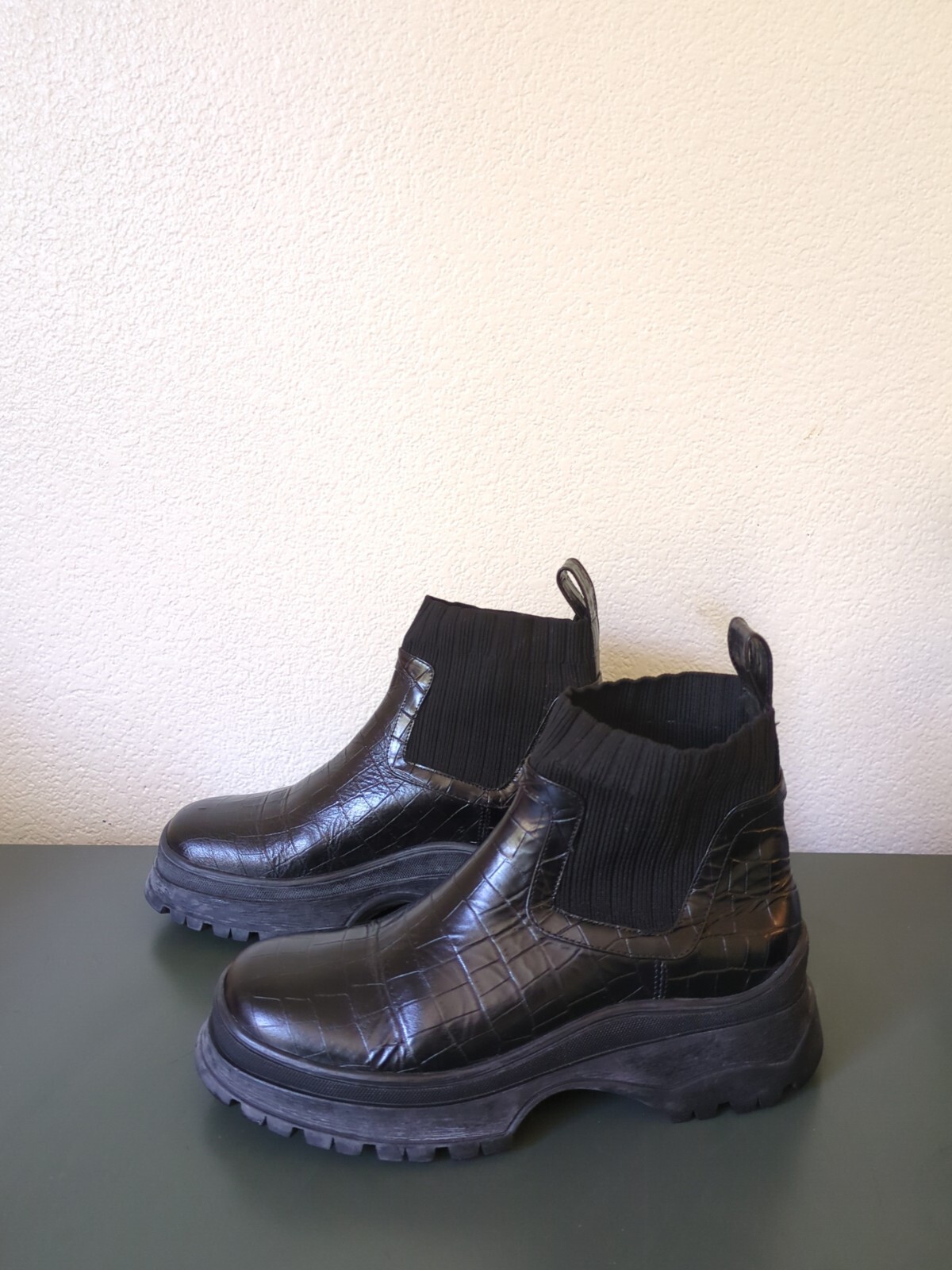 SAOLA STAUD stivaletto donna con suola a strappo fiocco nero EU 39 US 8 5