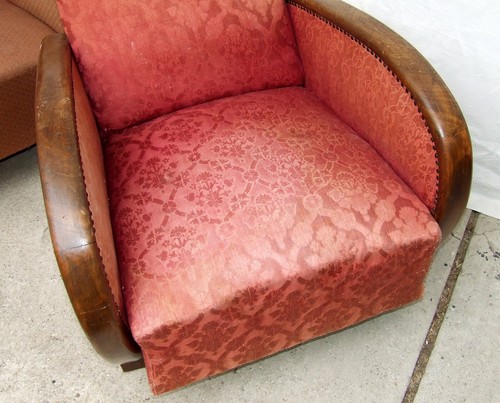 Paar Art Deco Sessel, Club Cocktailstühle. Antik Vintage Halabala 1920. - Bild 9 von 15