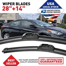 OEM Quality Windshield 28"&14" Wiper Blades U/J-HOOK For Kia Forte 2014-2018