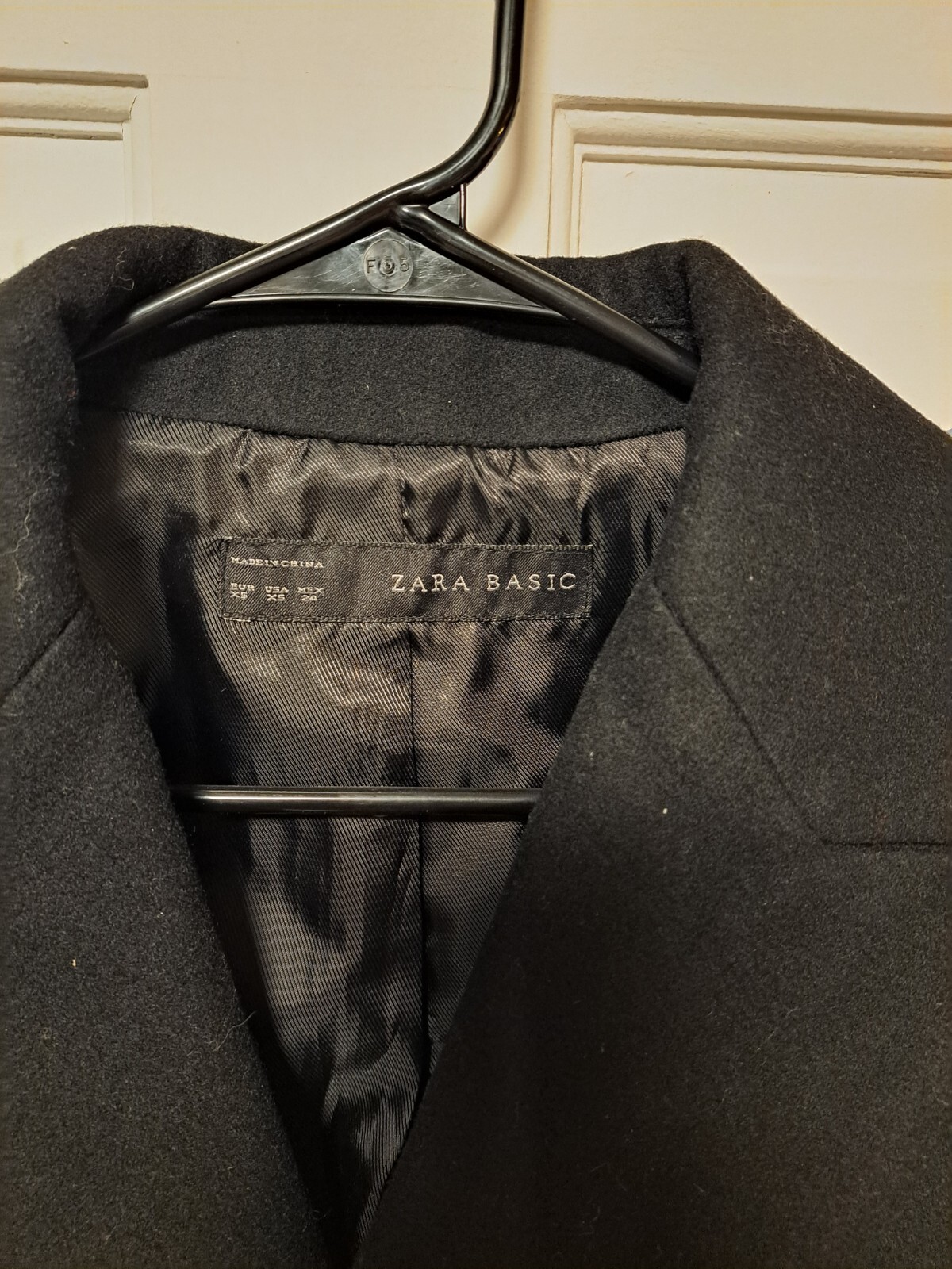 Zara Basic Double Breasted Wool Blend Black Coat … - image 3