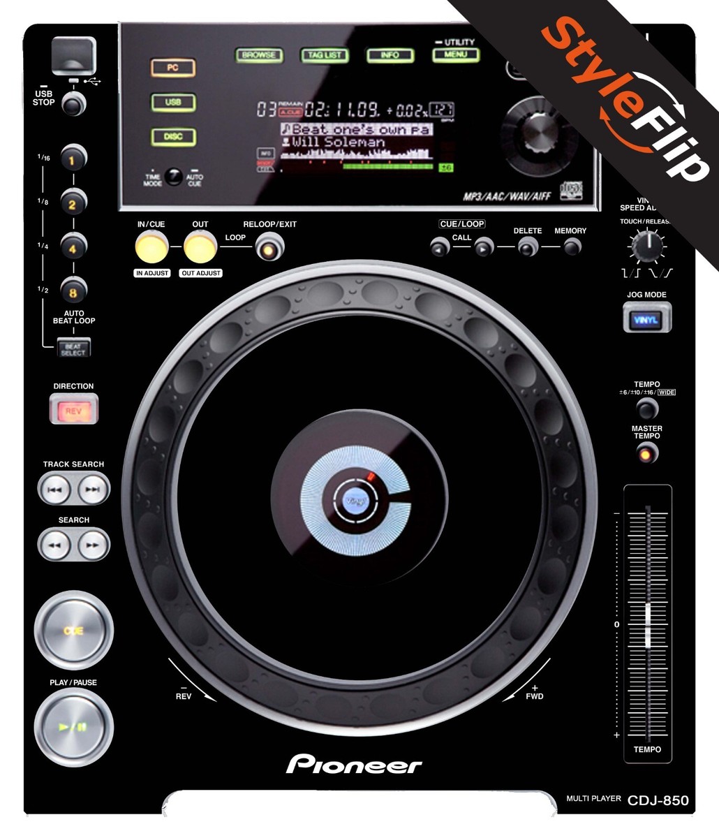 Pioneer CDJ-850 | Black | Protective Decal | StyleFlip Skins