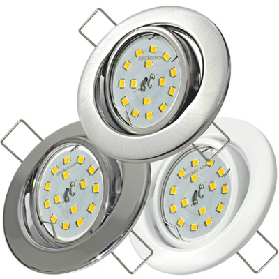  Sets - LED Einbaustrahler Tomas 230Volt Downlights 7W Decken Einbauspots Gu10 