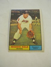 1961 Topps #60 Woddie Held Baseball Card, Good Cond (GS2-b3)