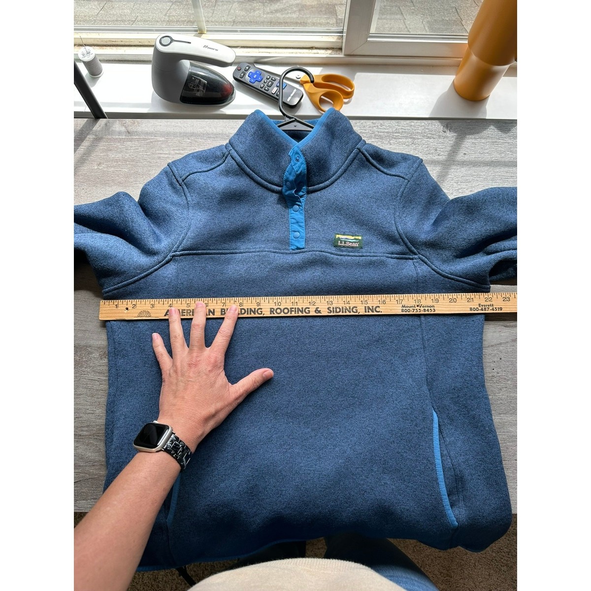 L.L. Bean Women's Sweater Fleece Pullover Blue 1X Plus View 4