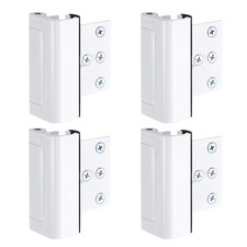 4pcs Home Security Door Lock Reinforcement 3 Inch Stop Withstand 800lbs, White