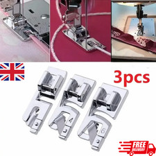 Set of 3 Rolled Hem Presser Foot Sewing Machine Snap on 3mm 4mm 6mm