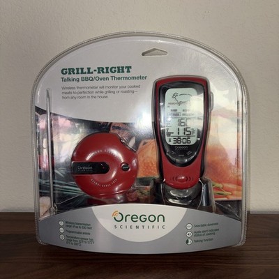 NEW SEALED Oregon Scientific Talking BBQ Oven Thermometer  Red GRILL RIGHT AW131