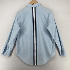 ATHLETA Top M Marinwood Stripe Poplin Button ...