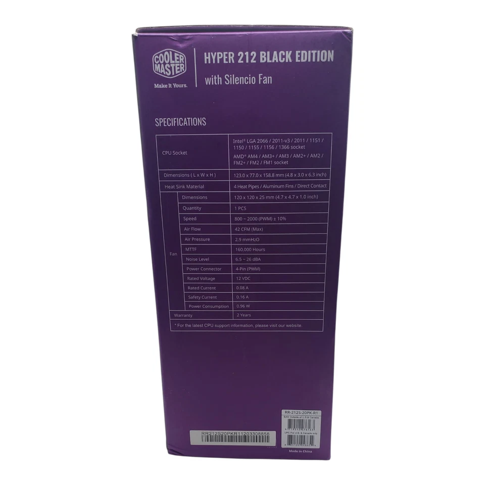 Cooler Master Hyper 212 Black Edition RGB 120mm CPU Air Cooling Fan - Image 3 of 4