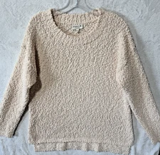Studio B By Bobeau Pale Pink Textured Popcorn Sweater Women's Large