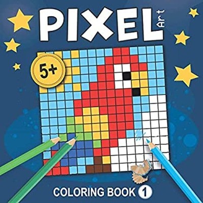 Pixel Art - Coloring Book 1 : Drawings to Reproduce on Grid Lines