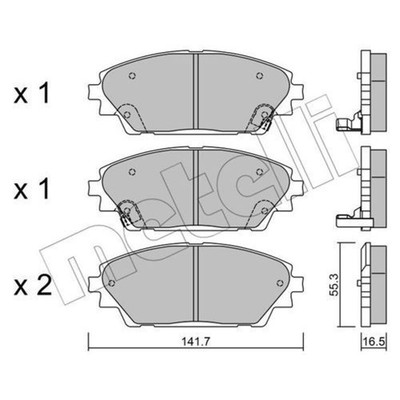 METELLI Bremsbeläge Bremsbelegsatz vorne System Akebono für Mazda 3 CX-3