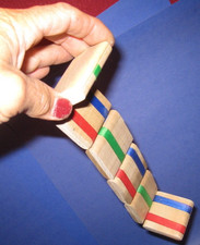 USA made Jacobs ladder Falling BLOCKS Hardwood wood kids toy  4w6