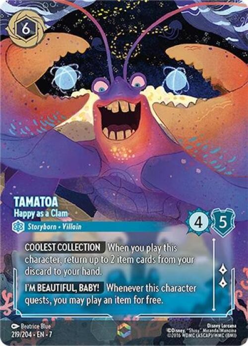 Lorcana Tamatoa - Happy as a Clam (Enchanted) NM Holofoil