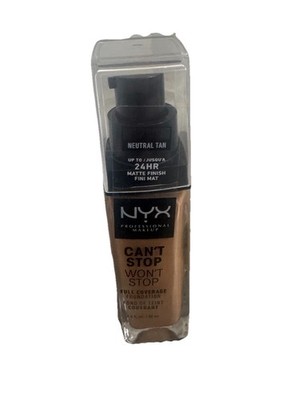 NYX Can't Stop Won't Stop Foundation Neutral Tan Full Coverage Matte 24h 30ml
