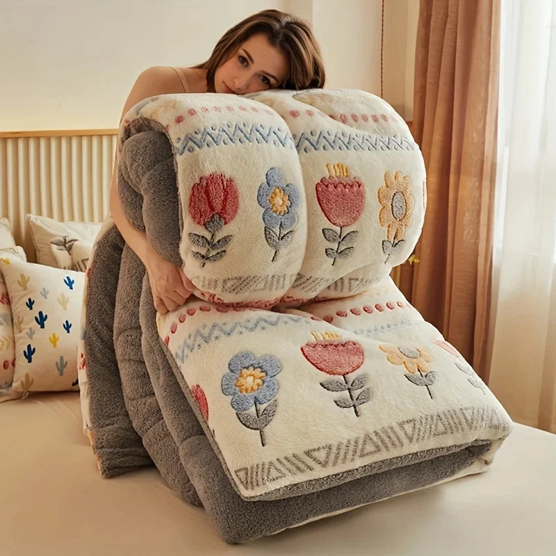 Winter Bettwäsche Set Dicke Flanell Fleece Steppdecke Warm Kuscheldecke - Bild 2 von 4