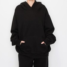 Heavyweight French Terry Hoodie Black Unisex Medium Made In Los Angeles