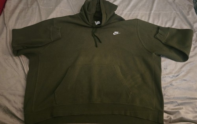 #ad #ad Nike Men#x27;s Tech Fleece Hoodie 3XL White Logo Green Cotton Pullover Sweatshirt $14.50